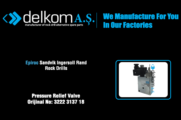 Elektrikli Basınç Emniyet Valfi Rock Drill Spare Parts